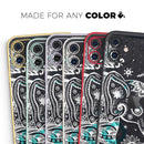 Aztec Elephant Blue Accented Modern Illustration  - Protective Skin Wrap & Decal – Compatible with iPhone SE to iPhone 17 Pro Max (All Models)