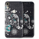 Aztec Elephant Blue Accented Modern Illustration - Skin-Kit for the Apple iPhone XR, XS MAX, XS/X, 8/8+, 7/7+, 5/5S/SE (All iPhones Available)