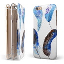 Azul Watercolor Feathers iPhone 6/6s or 6/6s Plus 2-Piece Hybrid INK-Fuzed Case