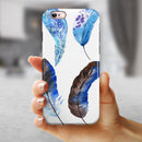 Azul Watercolor Feathers iPhone 6/6s or 6/6s Plus 2-Piece Hybrid INK-Fuzed Case