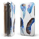 Azul Watercolor Feathers iPhone 6/6s or 6/6s Plus 2-Piece Hybrid INK-Fuzed Case