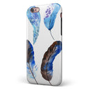 Azul Watercolor Feathers iPhone 6/6s or 6/6s Plus 2-Piece Hybrid INK-Fuzed Case