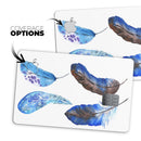 Azul Watercolor Feathers - Premium Protective Decal Skin-Kit for the Apple Credit Card