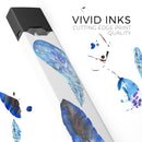 Azul Watercolor Feathers - Premium Decal Protective Skin-Wrap Sticker compatible with the Juul Labs vaping device