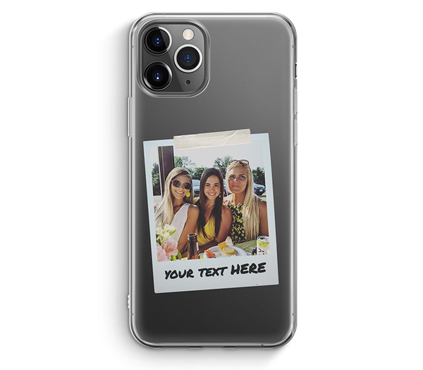 Custom Add Your Own Image Polaroid Vintage - Crystal Clear Hard Case for the iPhone XS MAX, XS & More (ALL AVAILABLE)