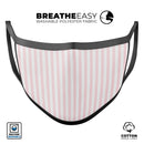 Baby Pink Vertical Stripes - Made in USA Mouth Cover Unisex Anti-Dust Cotton Blend Reusable & Washable Face Mask with Adjustable Sizing for Adult or Child