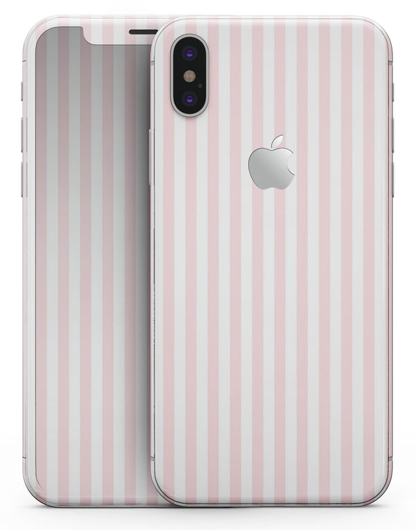 Baby Pink Vertical Stripes - iPhone X Skin-Kit