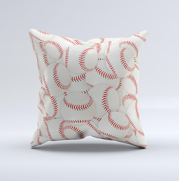 Baseball Overlay Ink-Fuzed Decorative Throw Pillow