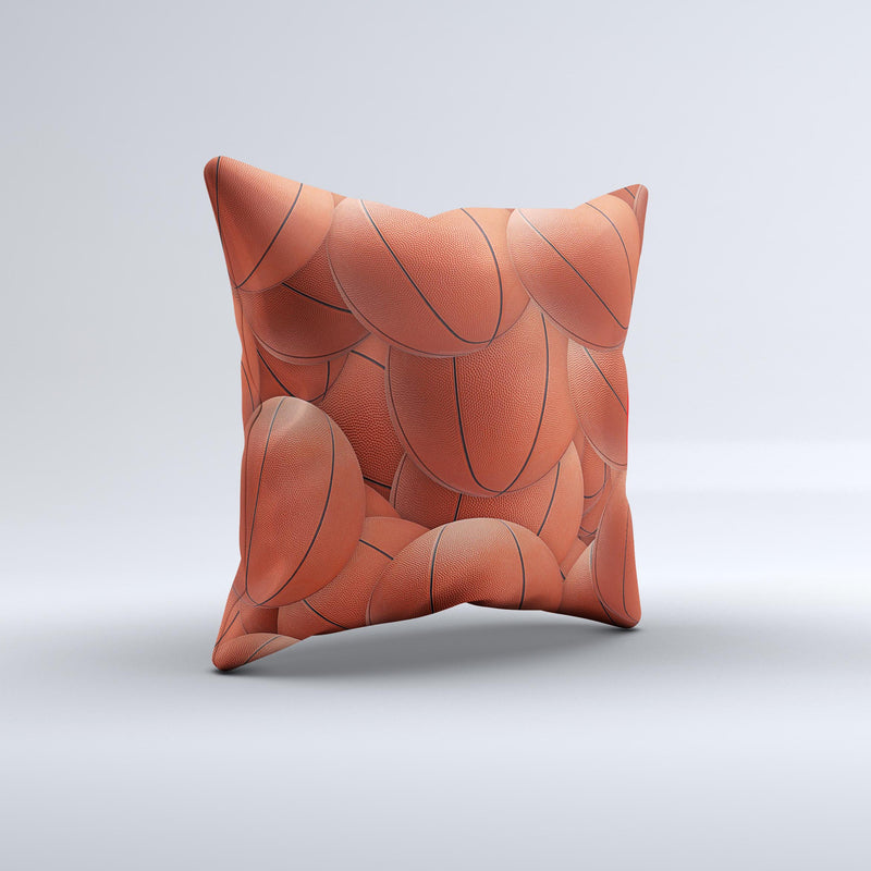 Basketball Overlay Ink-Fuzed Decorative Throw Pillow