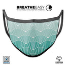 Beach Hotel Wallpaper Waves - Made in USA Mouth Cover Unisex Anti-Dust Cotton Blend Reusable & Washable Face Mask with Adjustable Sizing for Adult or Child