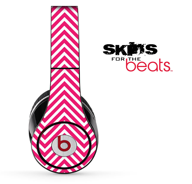 Hot Pink Chevron Pattern Skin for the Beats by Dre Solo, Studio, Wireless, Pro or Mixr