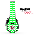 Lime Green Chevron Pattern Skin for the Beats by Dre Solo, Studio, Wireless, Pro or Mixr