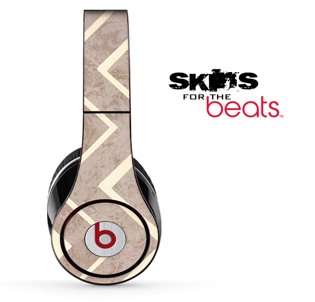 Large Vintage and White Chevron Pattern Skin for the Beats by Dre Solo, Studio, Wireless, Pro or Mixr