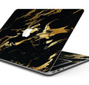 Black & Gold Marble Swirl V11 - Skin Decal Wrap Kit Compatible with the Apple MacBook Pro, Pro with Touch Bar or Air (11", 12", 13", 15" & 16" - All Versions Available)