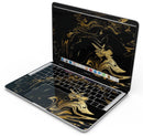 Black & Gold Marble Swirl V12 - Skin Decal Wrap Kit Compatible with the Apple MacBook Pro, Pro with Touch Bar or Air (11", 12", 13", 15" & 16" - All Versions Available)