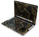 Black & Gold Marble Swirl V3 - Skin Decal Wrap Kit Compatible with the Apple MacBook Pro, Pro with Touch Bar or Air (11", 12", 13", 15" & 16" - All Versions Available)