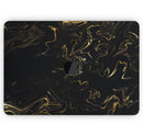 Black & Gold Marble Swirl V6 - Skin Decal Wrap Kit Compatible with the Apple MacBook Pro, Pro with Touch Bar or Air (11", 12", 13", 15" & 16" - All Versions Available)