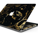 Black & Gold Marble Swirl V8 - Skin Decal Wrap Kit Compatible with the Apple MacBook Pro, Pro with Touch Bar or Air (11", 12", 13", 15" & 16" - All Versions Available)
