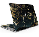 Black & Gold Marble Swirl V8 - Skin Decal Wrap Kit Compatible with the Apple MacBook Pro, Pro with Touch Bar or Air (11", 12", 13", 15" & 16" - All Versions Available)