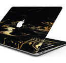 Black & Gold Marble Swirl V9 - Skin Decal Wrap Kit Compatible with the Apple MacBook Pro, Pro with Touch Bar or Air (11", 12", 13", 15" & 16" - All Versions Available)