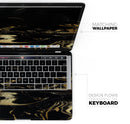 Black & Gold Marble Swirl V9 - Skin Decal Wrap Kit Compatible with the Apple MacBook Pro, Pro with Touch Bar or Air (11", 12", 13", 15" & 16" - All Versions Available)
