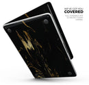 Black & Gold Marble Swirl V9 - Skin Decal Wrap Kit Compatible with the Apple MacBook Pro, Pro with Touch Bar or Air (11", 12", 13", 15" & 16" - All Versions Available)