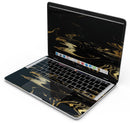 Black & Gold Marble Swirl V9 - Skin Decal Wrap Kit Compatible with the Apple MacBook Pro, Pro with Touch Bar or Air (11", 12", 13", 15" & 16" - All Versions Available)