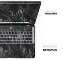 Black & Silver Marble Swirl V1 - Skin Decal Wrap Kit Compatible with the Apple MacBook Pro, Pro with Touch Bar or Air (11", 12", 13", 15" & 16" - All Versions Available)