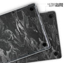 Black & Silver Marble Swirl V1 - Skin Decal Wrap Kit Compatible with the Apple MacBook Pro, Pro with Touch Bar or Air (11", 12", 13", 15" & 16" - All Versions Available)