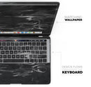 Black & Silver Marble Swirl V2 - Skin Decal Wrap Kit Compatible with the Apple MacBook Pro, Pro with Touch Bar or Air (11", 12", 13", 15" & 16" - All Versions Available)