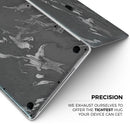 Black & Silver Marble Swirl V3 - Skin Decal Wrap Kit Compatible with the Apple MacBook Pro, Pro with Touch Bar or Air (11", 12", 13", 15" & 16" - All Versions Available)