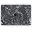 Black & Silver Marble Swirl V4 - Skin Decal Wrap Kit Compatible with the Apple MacBook Pro, Pro with Touch Bar or Air (11", 12", 13", 15" & 16" - All Versions Available)