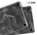 Black & Silver Marble Swirl V4 - Skin Decal Wrap Kit Compatible with the Apple MacBook Pro, Pro with Touch Bar or Air (11", 12", 13", 15" & 16" - All Versions Available)