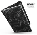 Black & Silver Marble Swirl V4 - Skin Decal Wrap Kit Compatible with the Apple MacBook Pro, Pro with Touch Bar or Air (11", 12", 13", 15" & 16" - All Versions Available)