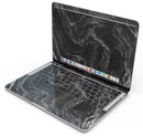 Black & Silver Marble Swirl V4 - Skin Decal Wrap Kit Compatible with the Apple MacBook Pro, Pro with Touch Bar or Air (11", 12", 13", 15" & 16" - All Versions Available)