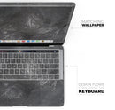 Black & Silver Marble Swirl V5 - Skin Decal Wrap Kit Compatible with the Apple MacBook Pro, Pro with Touch Bar or Air (11", 12", 13", 15" & 16" - All Versions Available)