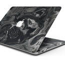Black & Silver Marble Swirl V6 - Skin Decal Wrap Kit Compatible with the Apple MacBook Pro, Pro with Touch Bar or Air (11", 12", 13", 15" & 16" - All Versions Available)