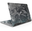 Black & Silver Marble Swirl V6 - Skin Decal Wrap Kit Compatible with the Apple MacBook Pro, Pro with Touch Bar or Air (11", 12", 13", 15" & 16" - All Versions Available)