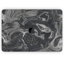 Black & Silver Marble Swirl V6 - Skin Decal Wrap Kit Compatible with the Apple MacBook Pro, Pro with Touch Bar or Air (11", 12", 13", 15" & 16" - All Versions Available)