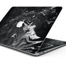 Black & Silver Marble Swirl V8 - Skin Decal Wrap Kit Compatible with the Apple MacBook Pro, Pro with Touch Bar or Air (11", 12", 13", 15" & 16" - All Versions Available)