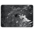 Black & Silver Marble Swirl V8 - Skin Decal Wrap Kit Compatible with the Apple MacBook Pro, Pro with Touch Bar or Air (11", 12", 13", 15" & 16" - All Versions Available)