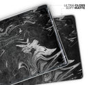 Black & Silver Marble Swirl V8 - Skin Decal Wrap Kit Compatible with the Apple MacBook Pro, Pro with Touch Bar or Air (11", 12", 13", 15" & 16" - All Versions Available)
