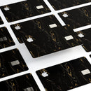 Black & Gold Marble Swirl V10 - Premium Protective Decal Skin-Kit for the Apple Credit Card