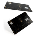 Black & Gold Marble Swirl V10 - Premium Protective Decal Skin-Kit for the Apple Credit Card