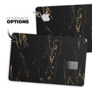 Black & Gold Marble Swirl V10 - Premium Protective Decal Skin-Kit for the Apple Credit Card