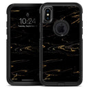 Black & Gold Marble Swirl V10 - Skin Kit for the iPhone OtterBox Cases