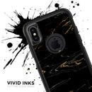 Black & Gold Marble Swirl V10 - Skin Kit for the iPhone OtterBox Cases