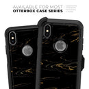 Black & Gold Marble Swirl V10 - Skin Kit for the iPhone OtterBox Cases