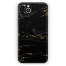 Black & Gold Marble Swirl V10  - Protective Skin Wrap & Decal – Compatible with iPhone SE to iPhone 17 Pro Max (All Models)