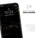 Black & Gold Marble Swirl V10  - Protective Skin Wrap & Decal – Compatible with iPhone SE to iPhone 17 Pro Max (All Models)